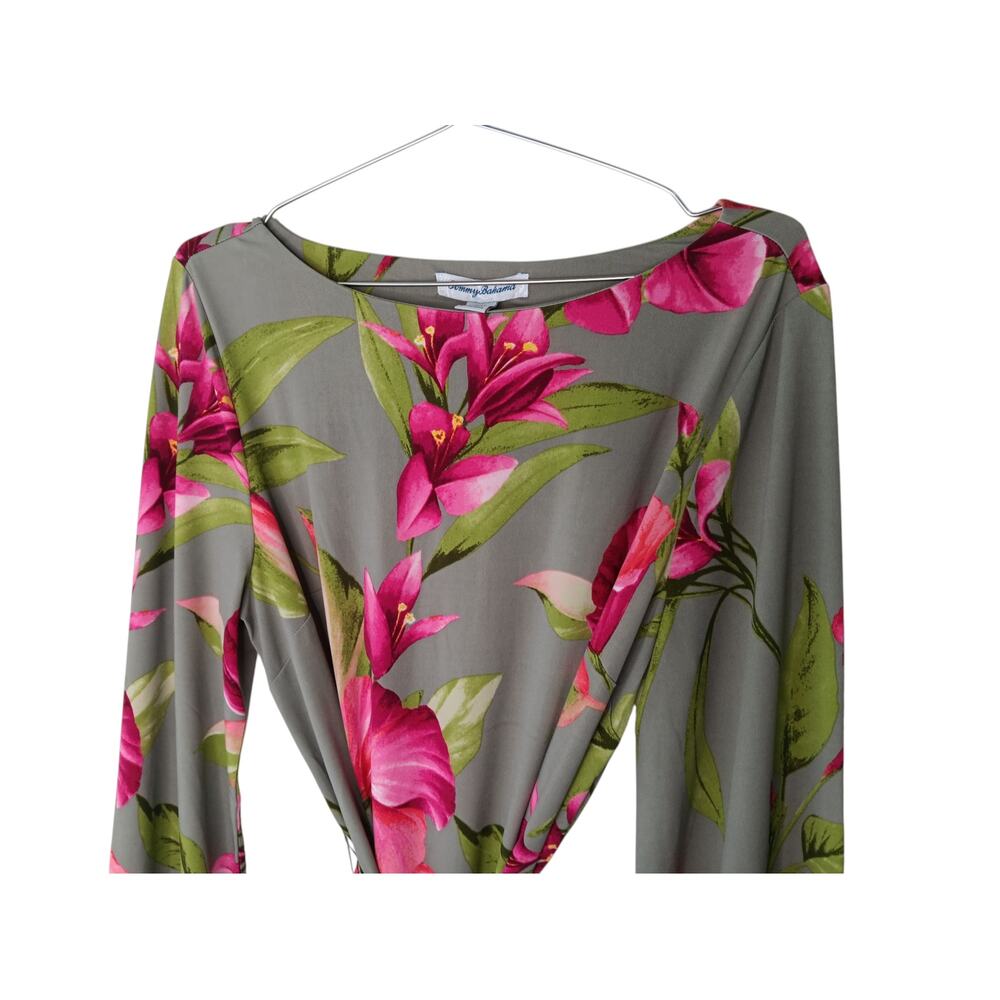 New with Tags Tommy Bahama Lavish Blooms Floral Belted Long Sleeve Dress Large - Picture 6 of 16
